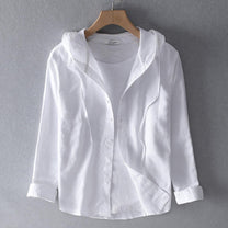 Unisex Lightweight Breathable Hooded Casual Shirt