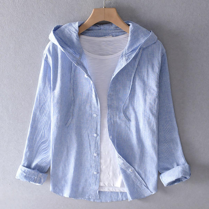 Unisex Lightweight Breathable Hooded Casual Shirt