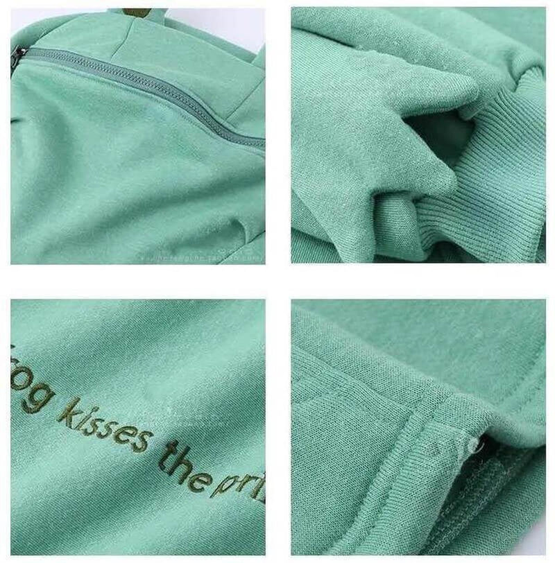 Unisex Oversized Hoodie With Frog Design And Zip Hood