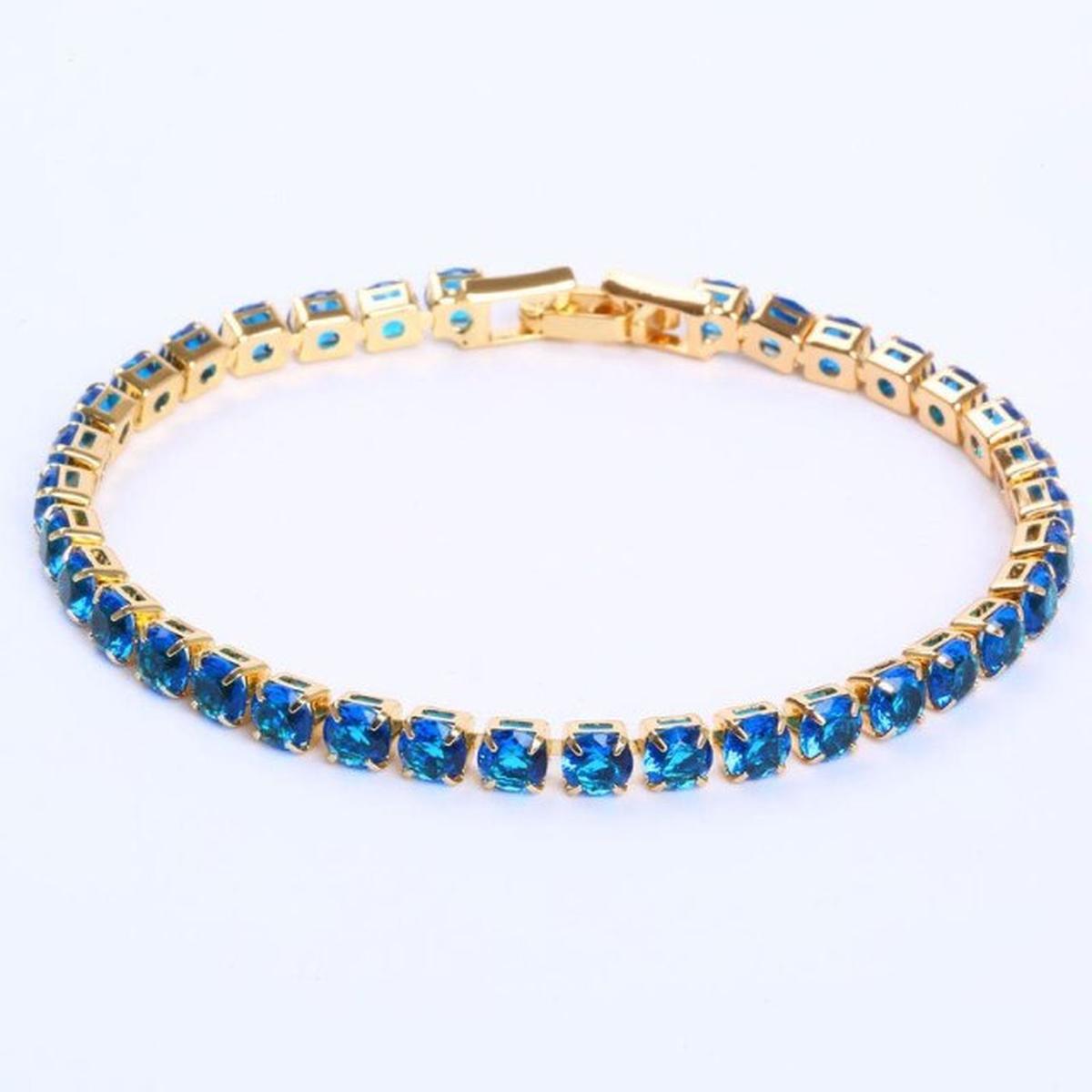 Unisex Silver Gold-Plated Zirconia Tennis Bracelet