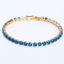 Unisex Silver Gold-Plated Zirconia Tennis Bracelet