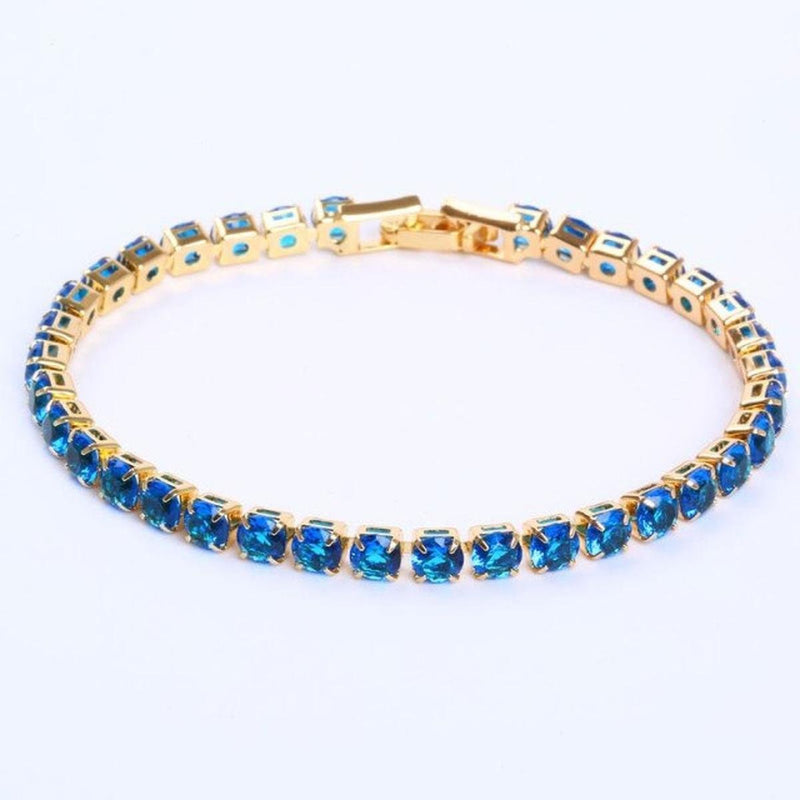 Unisex Silver Gold-Plated Zirconia Tennis Bracelet