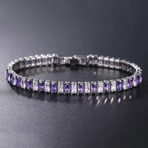 Unisex Silver Gold-Plated Zirconia Tennis Bracelet