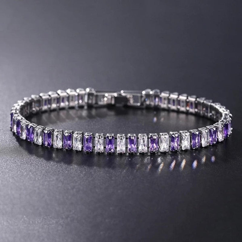 Unisex Silver Gold-Plated Zirconia Tennis Bracelet