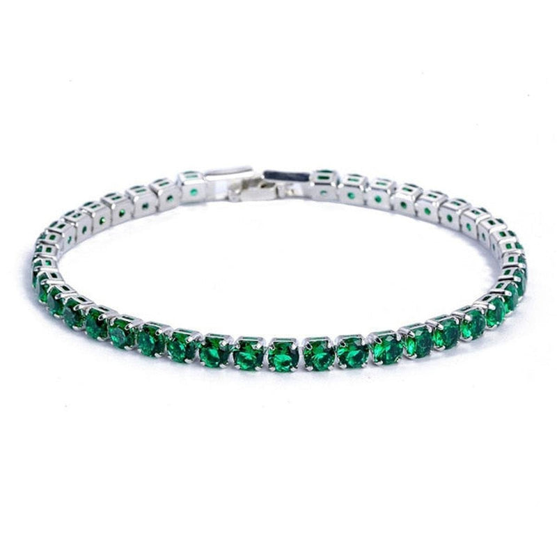 Unisex Silver Gold-Plated Zirconia Tennis Bracelet