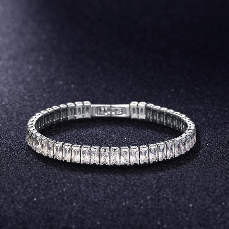 Unisex Silver Gold-Plated Zirconia Tennis Bracelet