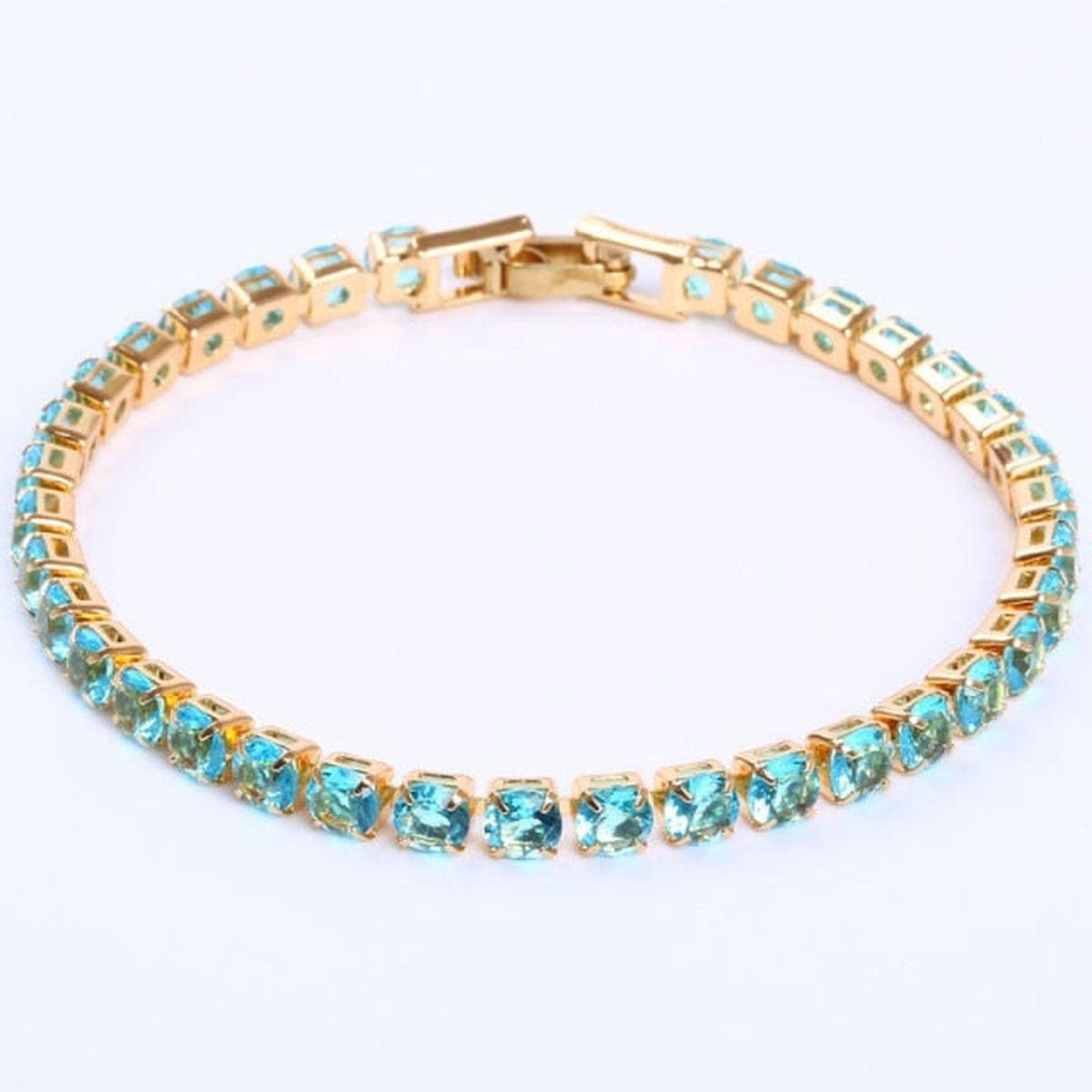 Unisex Silver Gold-Plated Zirconia Tennis Bracelet