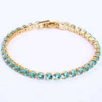 Unisex Silver Gold-Plated Zirconia Tennis Bracelet