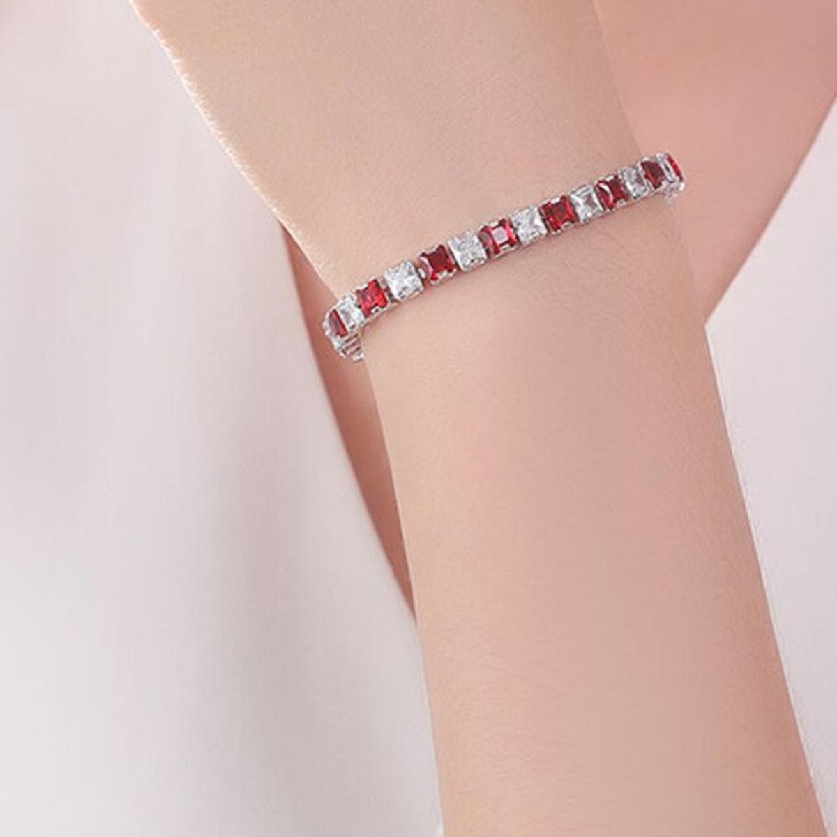 Unisex Silver Gold-Plated Zirconia Tennis Bracelet