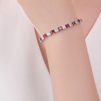 Unisex Silver Gold-Plated Zirconia Tennis Bracelet