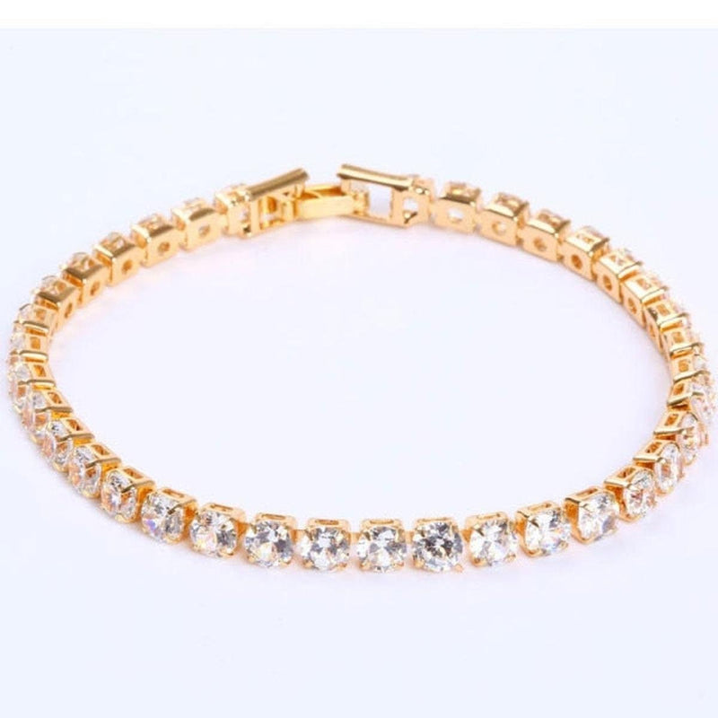 Unisex Silver Gold-Plated Zirconia Tennis Bracelet