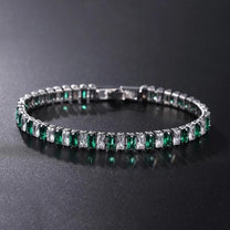 Unisex Silver Gold-Plated Zirconia Tennis Bracelet