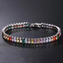 Unisex Silver Gold-Plated Zirconia Tennis Bracelet