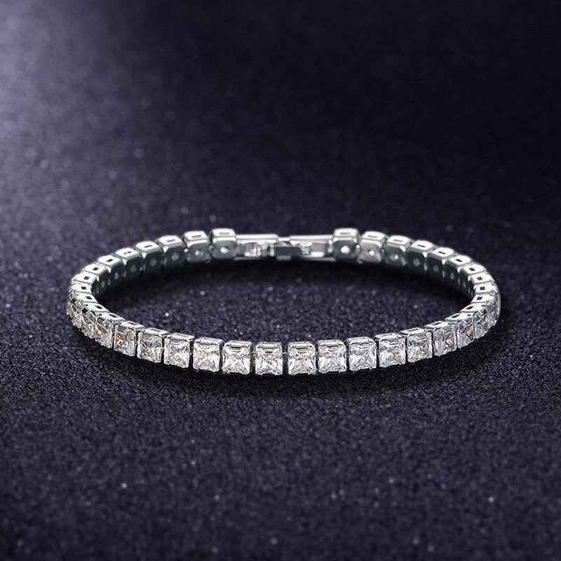 Unisex Silver Gold-Plated Zirconia Tennis Bracelet