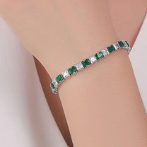 Unisex Silver Gold-Plated Zirconia Tennis Bracelet