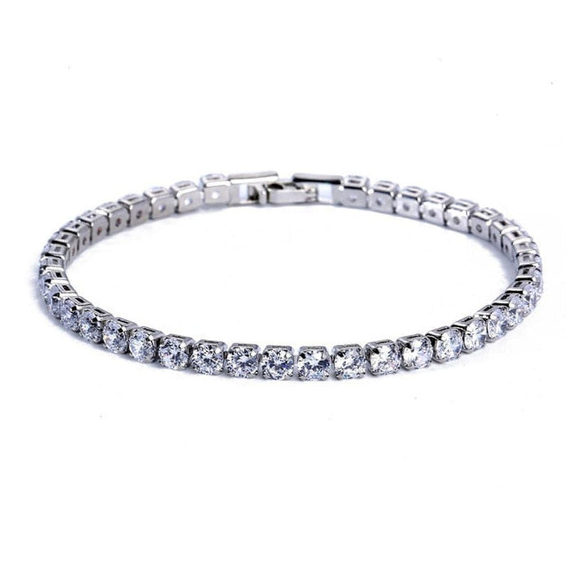 Unisex Silver Gold-Plated Zirconia Tennis Bracelet