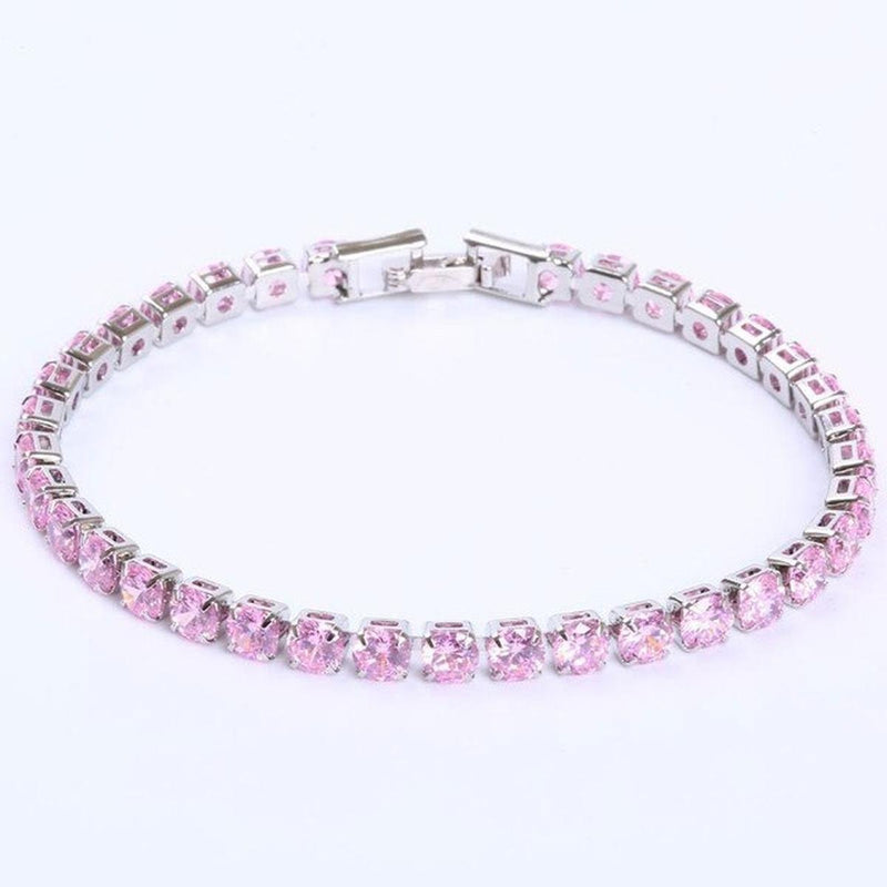 Unisex Silver Gold-Plated Zirconia Tennis Bracelet