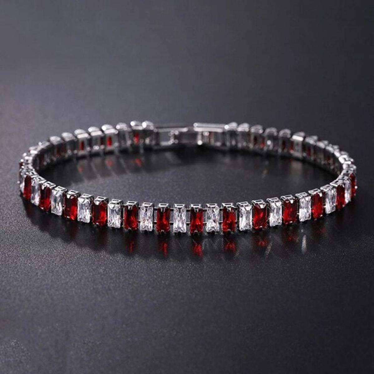 Unisex Silver Gold-Plated Zirconia Tennis Bracelet