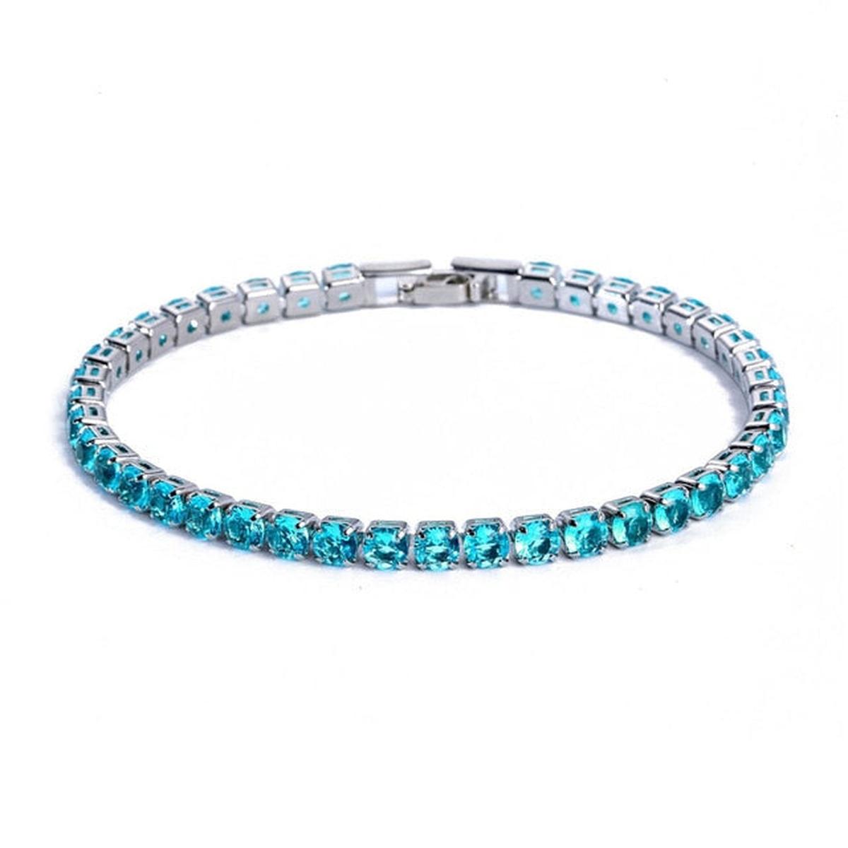 Unisex Silver Gold-Plated Zirconia Tennis Bracelet
