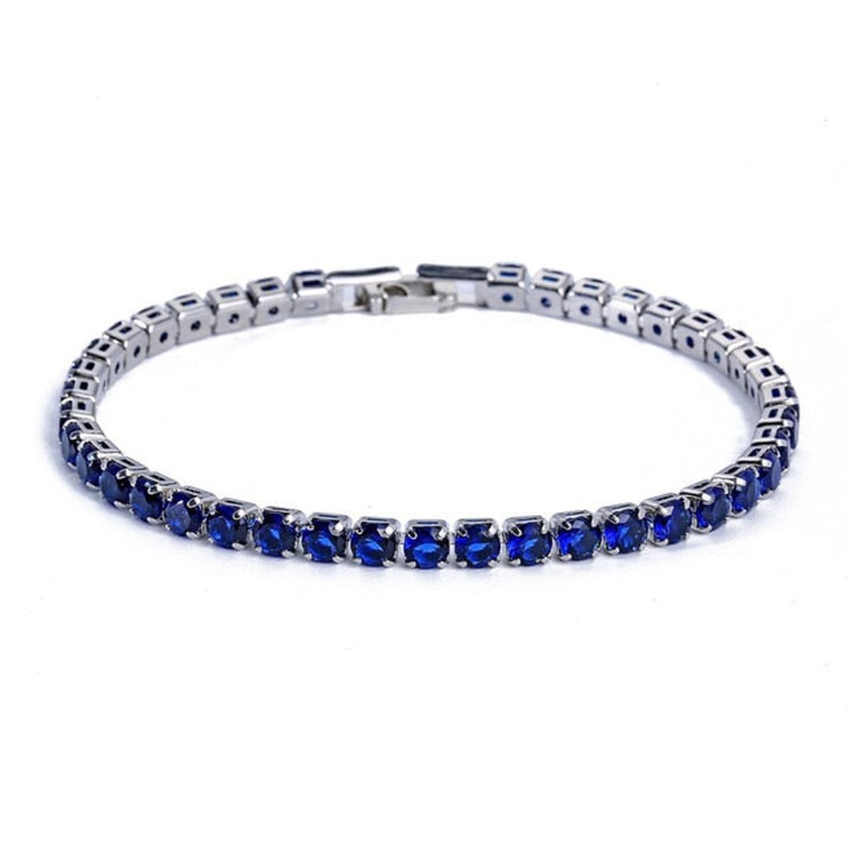 Unisex Silver Gold-Plated Zirconia Tennis Bracelet