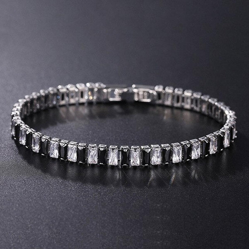 Unisex Silver Gold-Plated Zirconia Tennis Bracelet