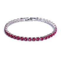 Unisex Silver Gold-Plated Zirconia Tennis Bracelet