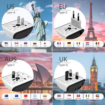 Universal Travel Adapter With USB-C And 3 USB Ports For Worldwide Charging