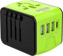 Universal Travel Adapter With USB-C And 3 USB Ports For Worldwide Charging