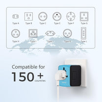 Universal Travel Adapter With USB-C And 3 USB Ports For Worldwide Charging