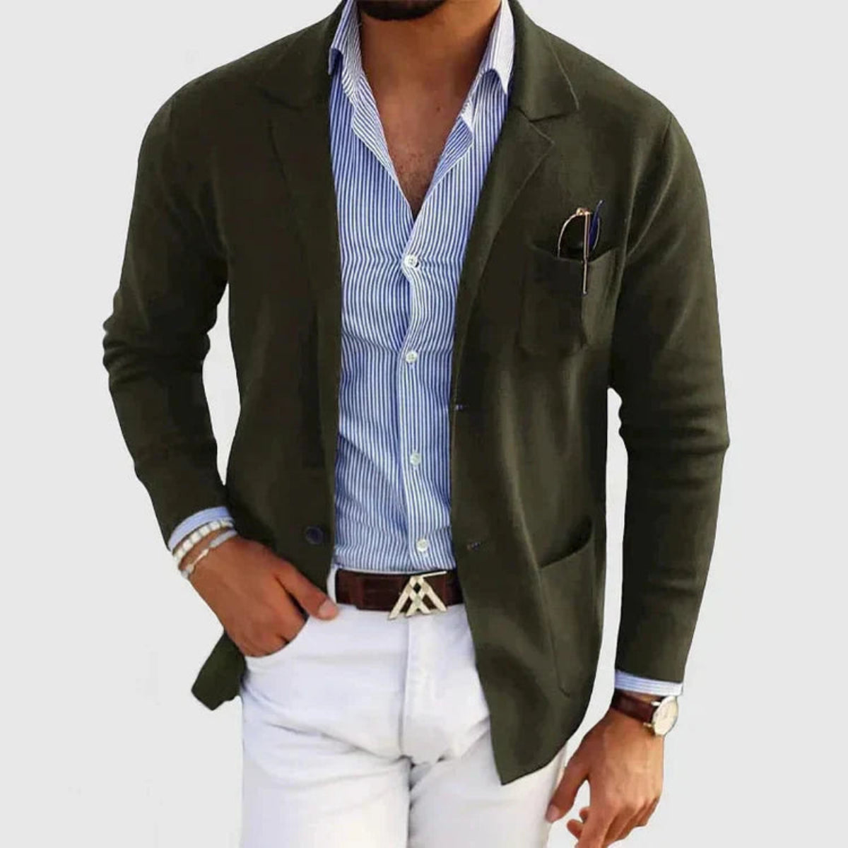 UrbanCraft – Men’s Casual Blazer with Button Pockets