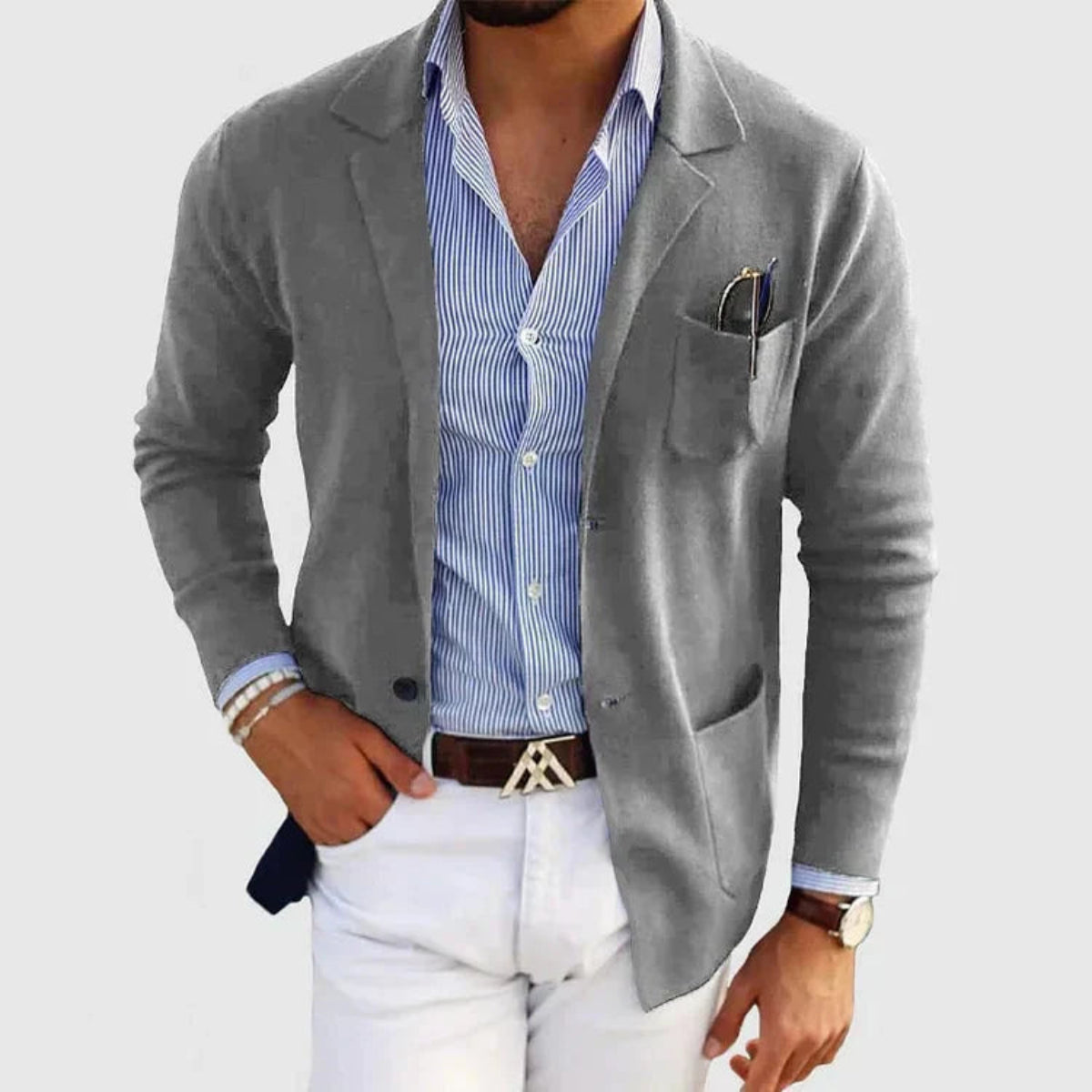 UrbanCraft – Men’s Casual Blazer with Button Pockets