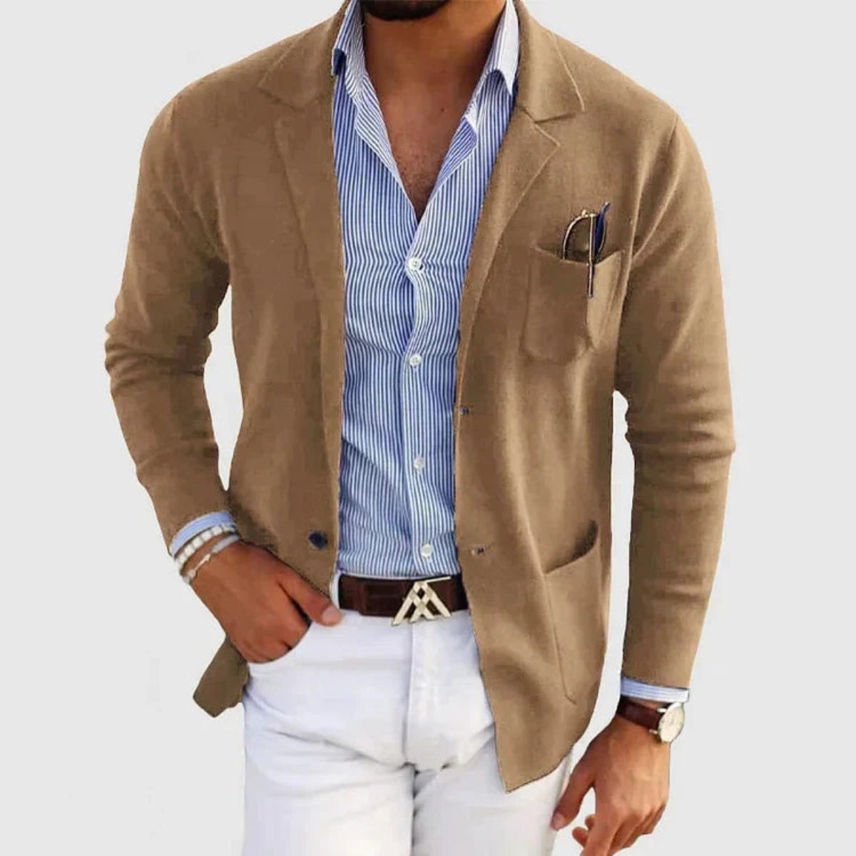 UrbanCraft – Men’s Casual Blazer with Button Pockets