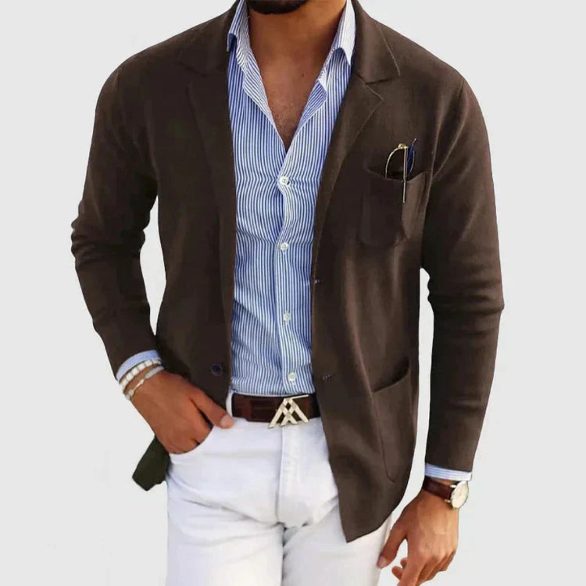 UrbanCraft – Men’s Casual Blazer with Button Pockets
