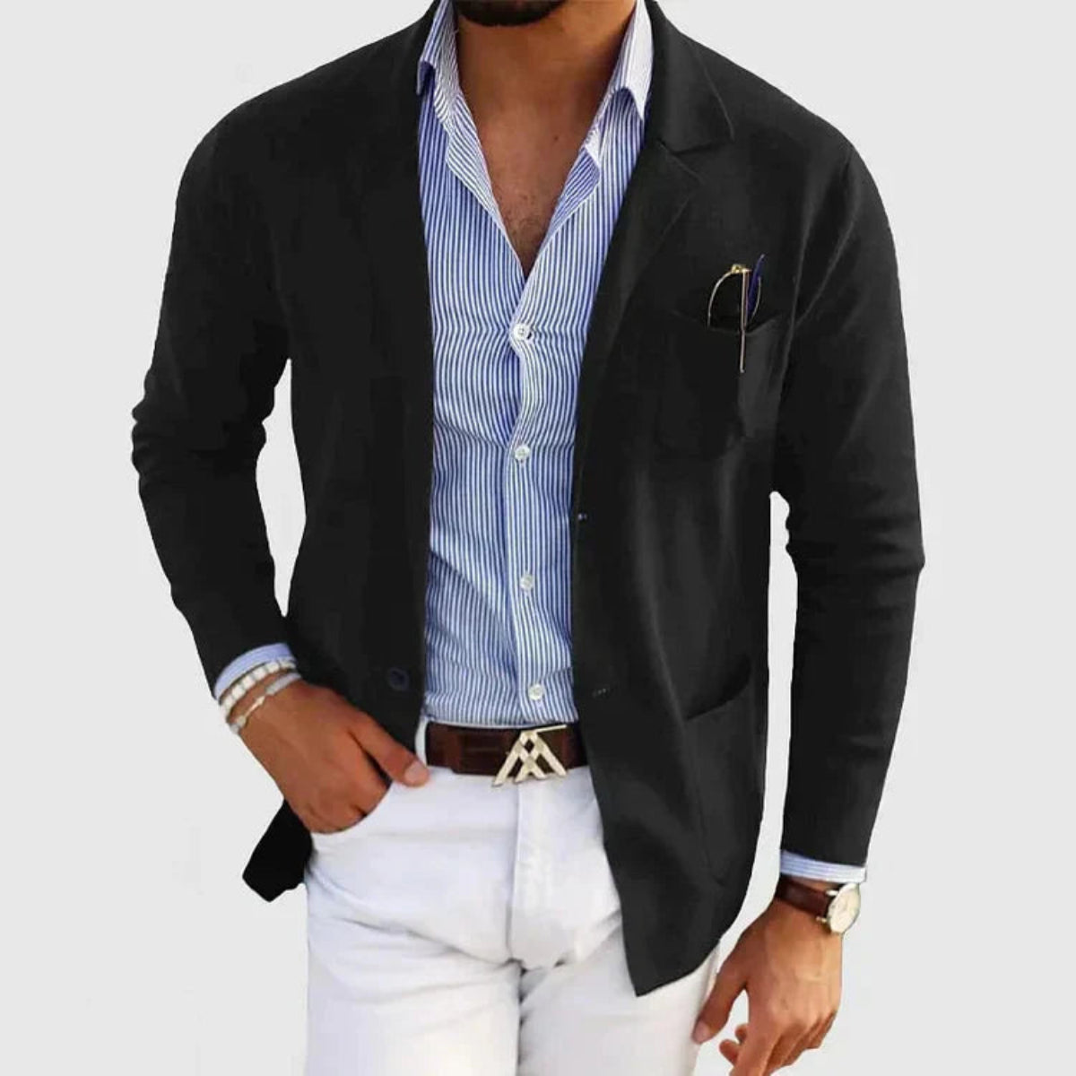 UrbanCraft – Men’s Casual Blazer with Button Pockets