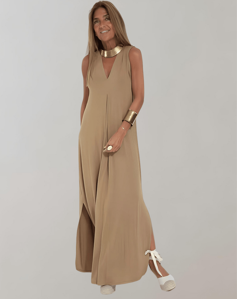 V-Neck Maxi Dress With Flattering Fit
