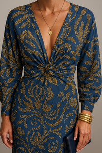 V-Neck Midi Dress