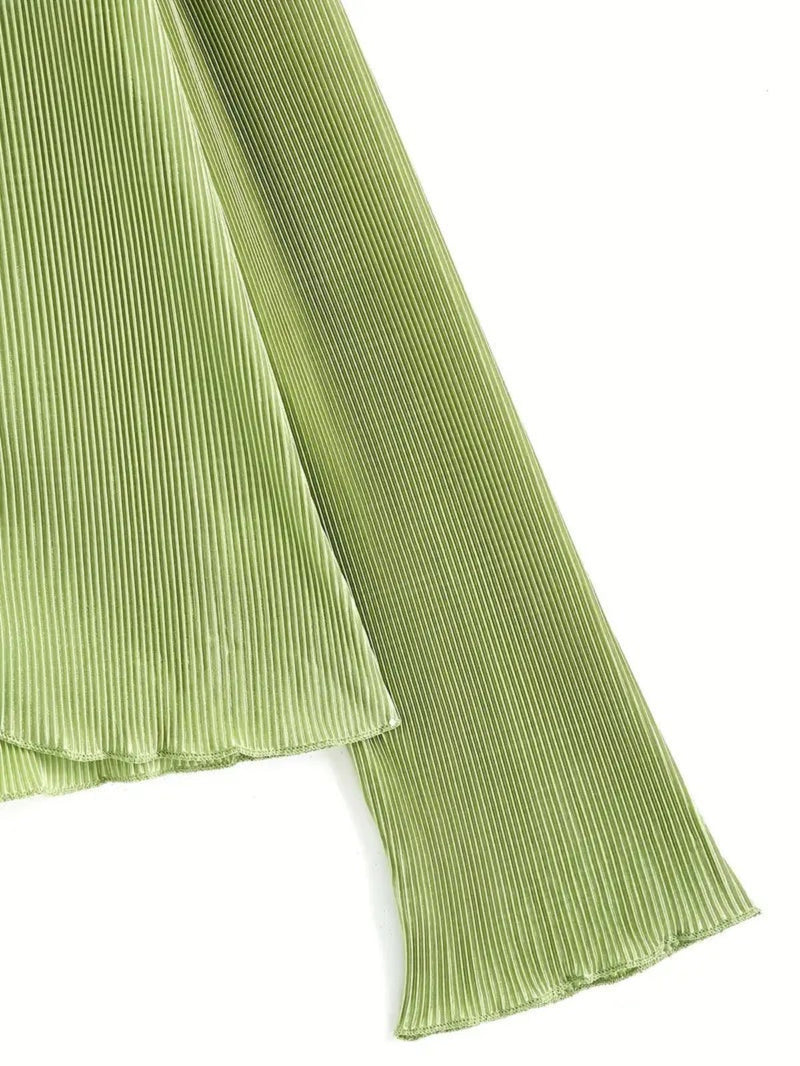 V-Neck Pleated Texture Cardigan