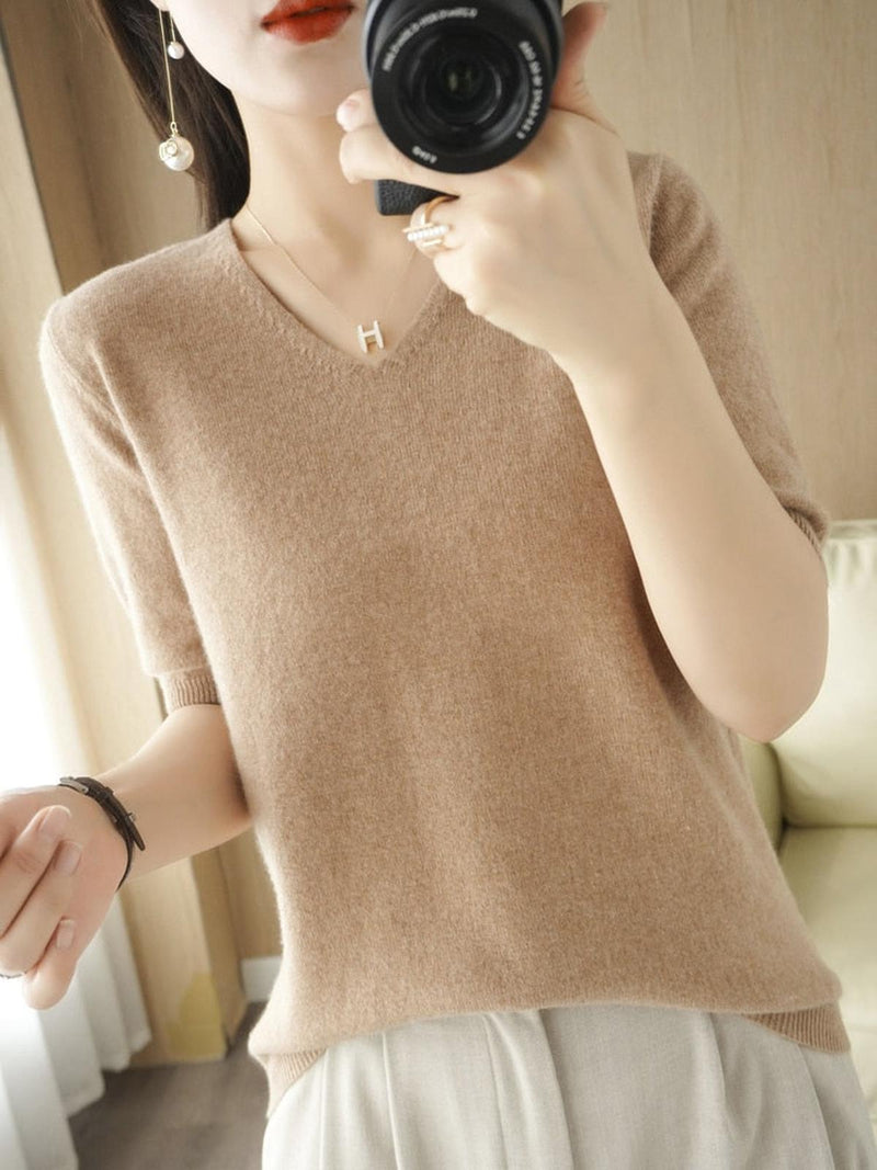 V-Neck Pullover Sweater For Women