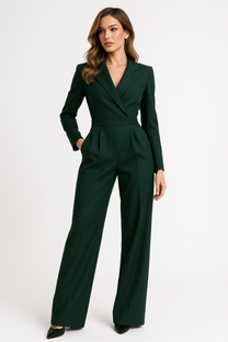 V-Neck Wide-Leg Jumpsuit
