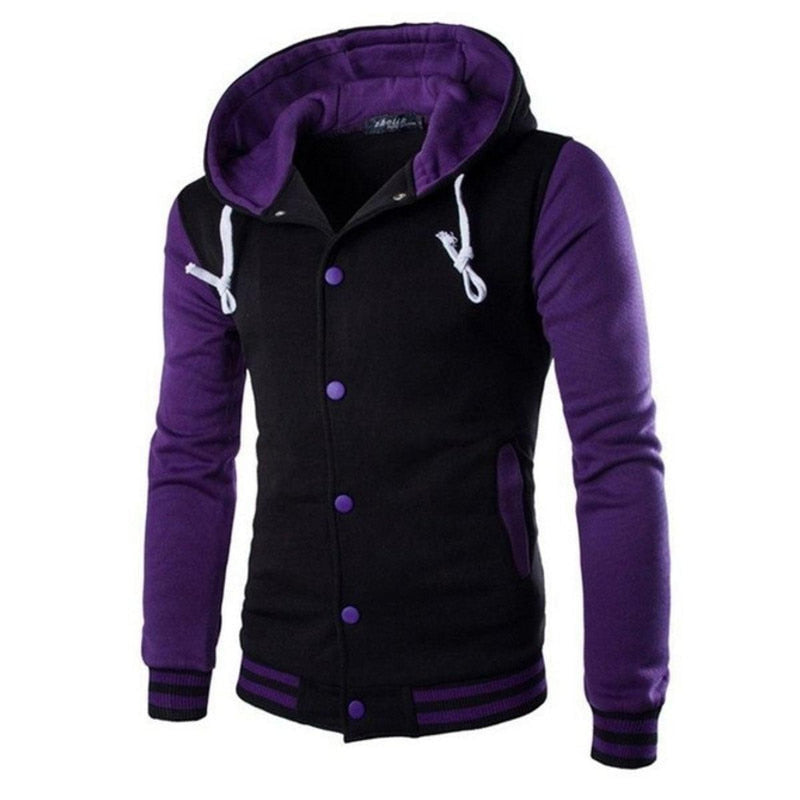 Varsity-Style Baseball Hoodie For Men - Slim Fit, Comfortable And Stylish