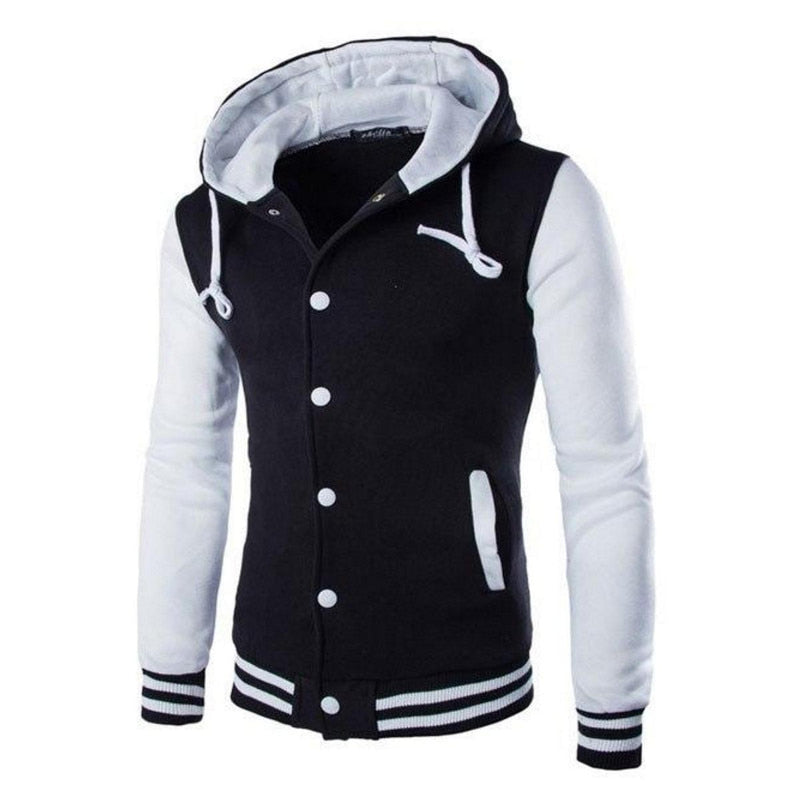 Varsity-Style Baseball Hoodie For Men - Slim Fit, Comfortable And Stylish