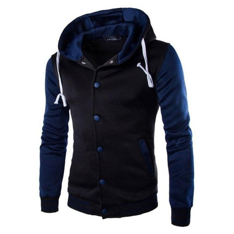 Varsity-Style Baseball Hoodie For Men - Slim Fit, Comfortable And Stylish