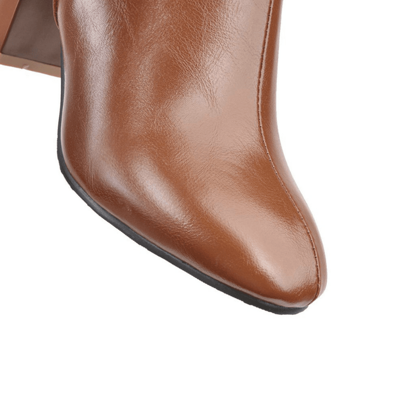 Vegan Leather Ankle Boots With Zipper