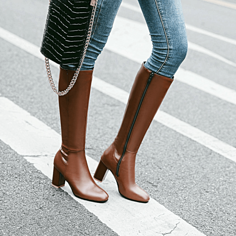 Vegan Leather Ankle Boots With Zipper