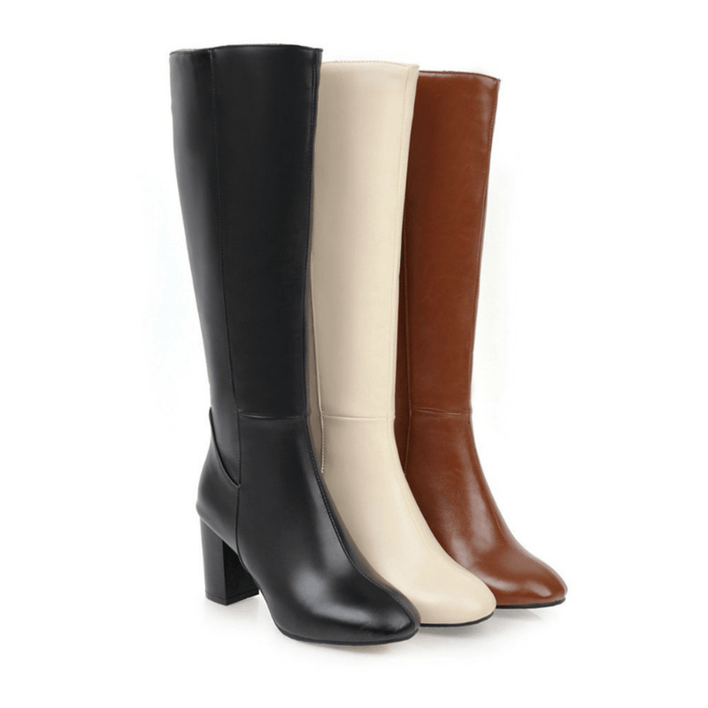 Vegan Leather Ankle Boots With Zipper