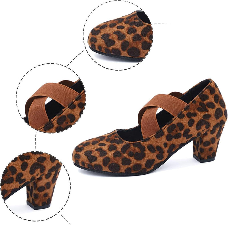 Velvet Cross Strap Block Heel Pumps for Festivals and Special Occasions