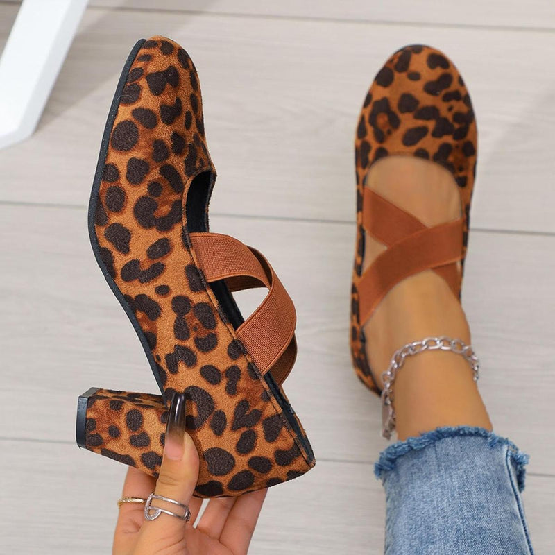 Velvet Cross Strap Block Heel Pumps for Festivals and Special Occasions