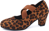 Velvet Cross Strap Block Heel Pumps for Festivals and Special Occasions