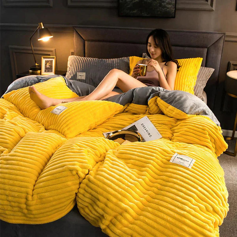 Velvet-Fleece Duvet Cover Luxurious Warmth