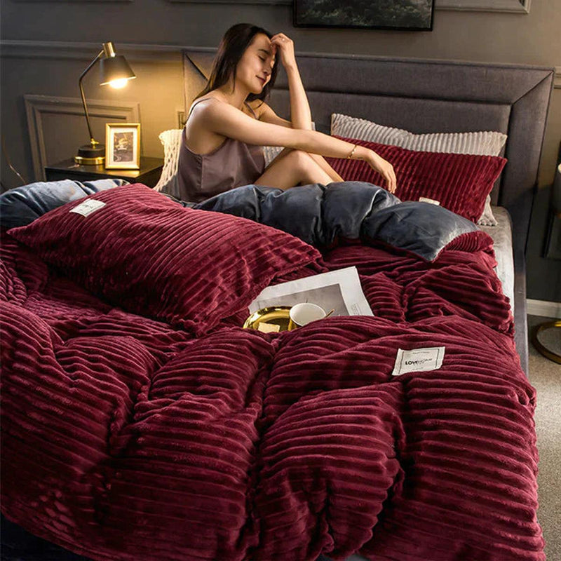 Velvet-Fleece Duvet Cover Luxurious Warmth